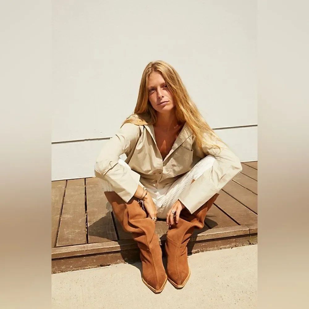NEW FREE PEOPLE SWAY SLOUCH BOOT TAN